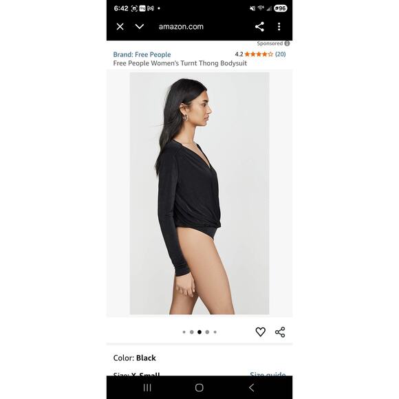 Free People Women's Turnt Thong Bodysuit Size Large $68 - Picture 4 of 4